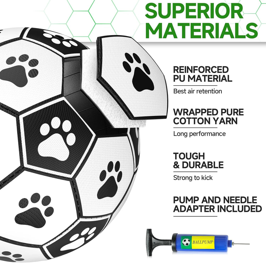 Premium Dog Toys Balls, Dog Soccer Ball with Straps, Dog Birthday Gifts, Herding Ball, Durable Balls for Small Medium Pet, Puppy Outdoor Toy, Pet Training Soccer Ball, World Cup Soccer